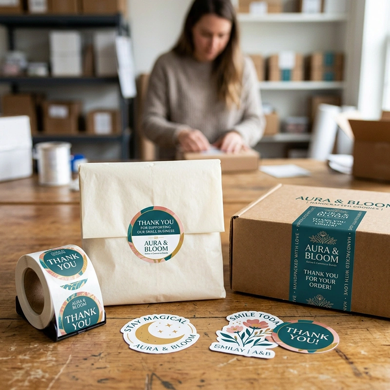 Roll Labels / Stickers - Custom Print Mockup
